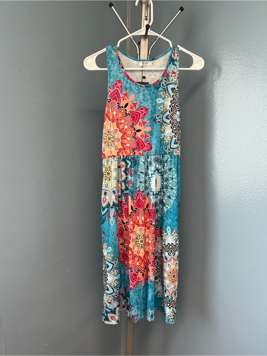 Ours Dresses & Skirts - Bright Turquoise Floral Mandala Sleeveless Dress